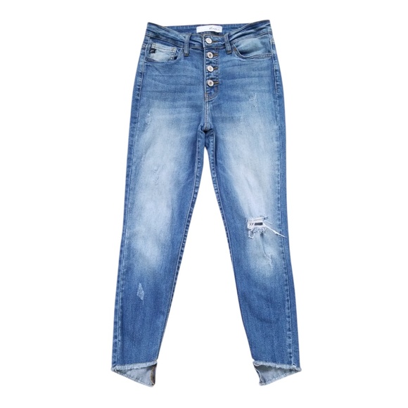 KanCan High Rise Button Fly Skinny Crop Ankle Jeans‎ Size 3/25 - Picture 1 of 11